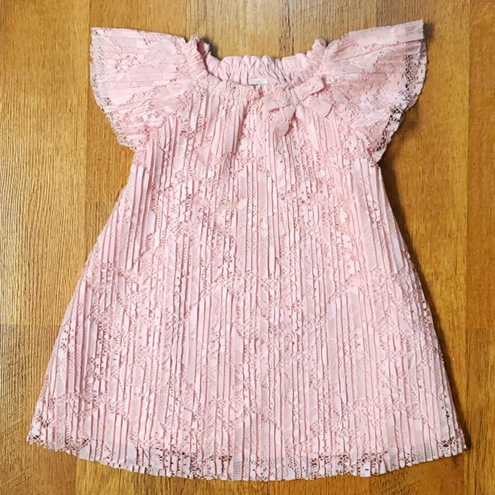 Just One You Carter's‎ Girls Pink Pleated Lace Dress Size 12M